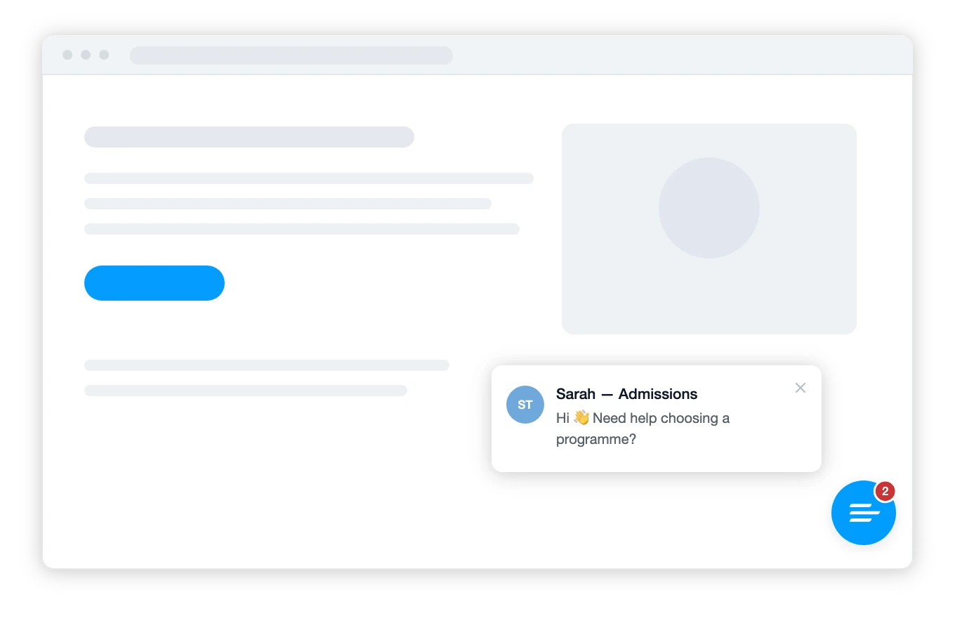 Проактивное всплывающее сообщение над кнопкой Chat Board на сайте
